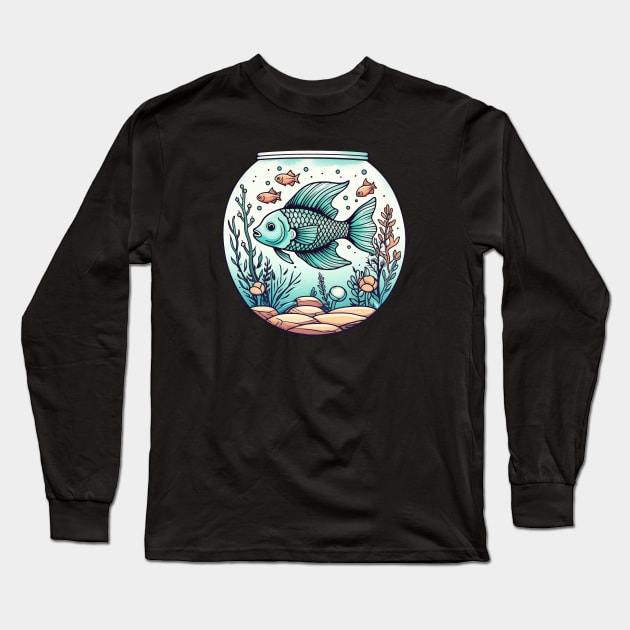 Aquariums are so addictive | Fish Tank Doodle! Long Sleeve T-Shirt by Malinda